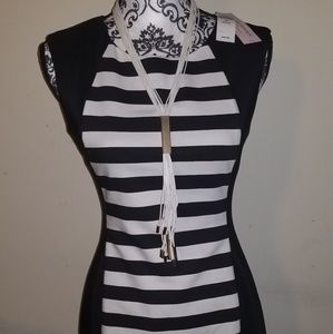 Nwt banana republic stripe dress with necklace